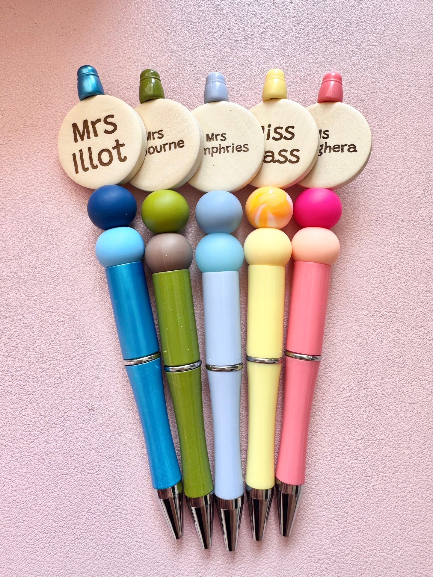 Personalised Wooden Bead Pen