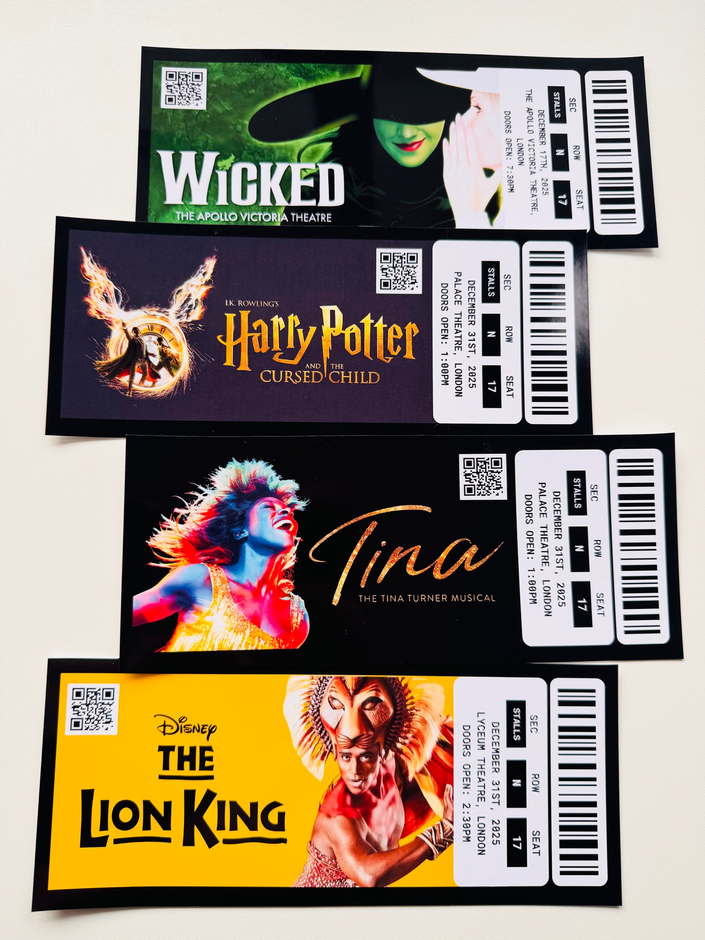 Theatre ticket, gift ticket, keepsake, memorabilia