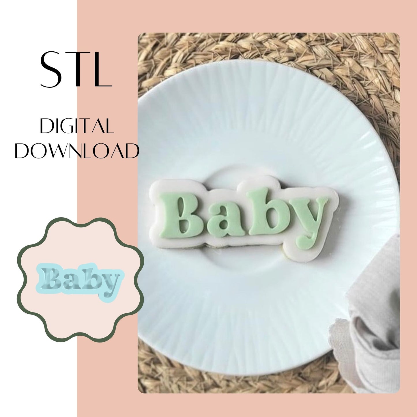 Baby embosser & cookie cutter STL