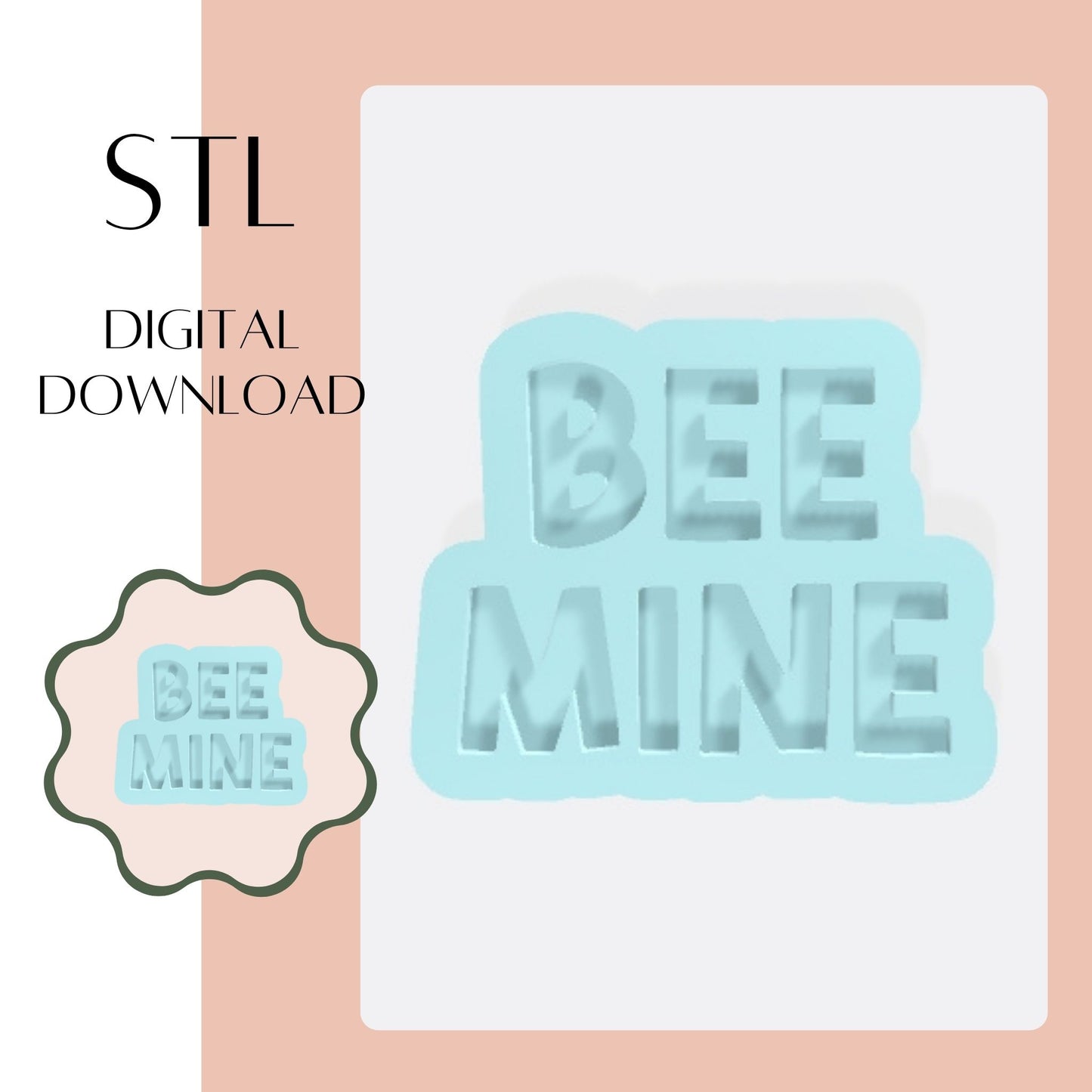 BEE MINE embosser & cookie cutter STL