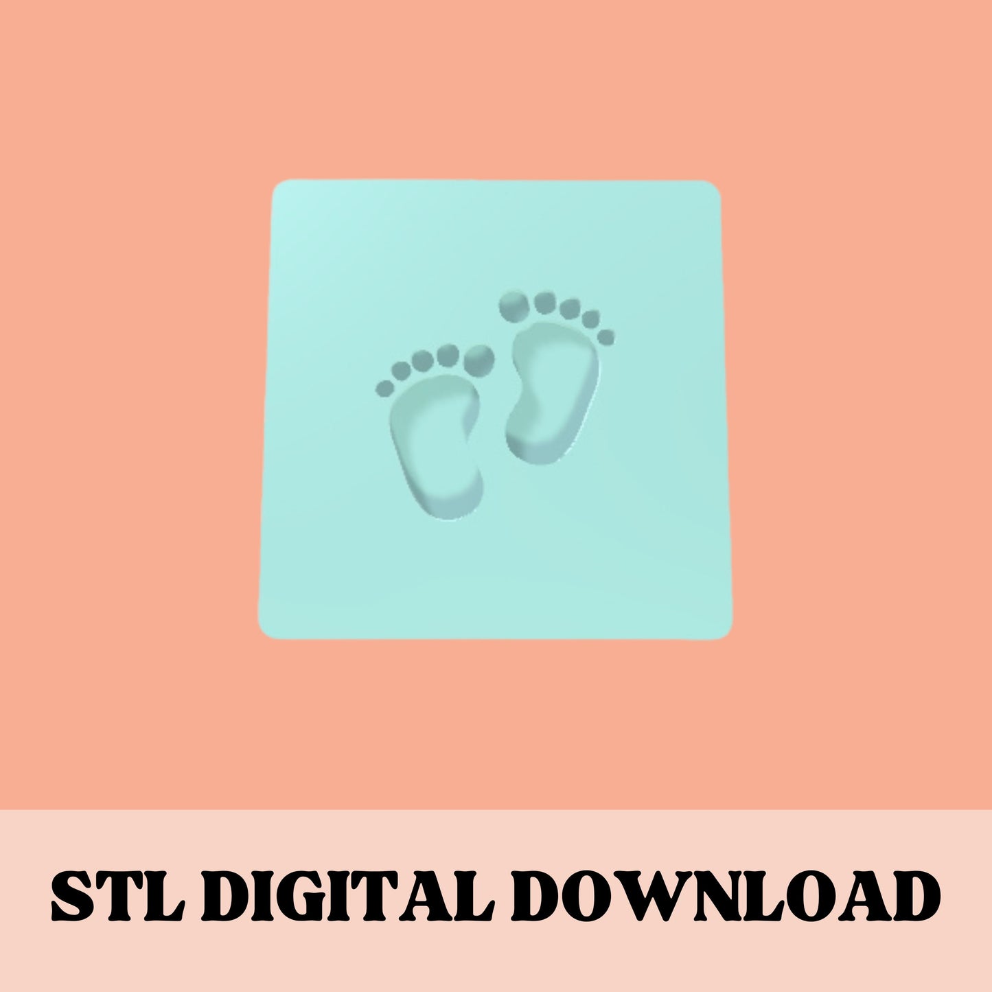 Baby Footprints embosser & cookie cutter STL