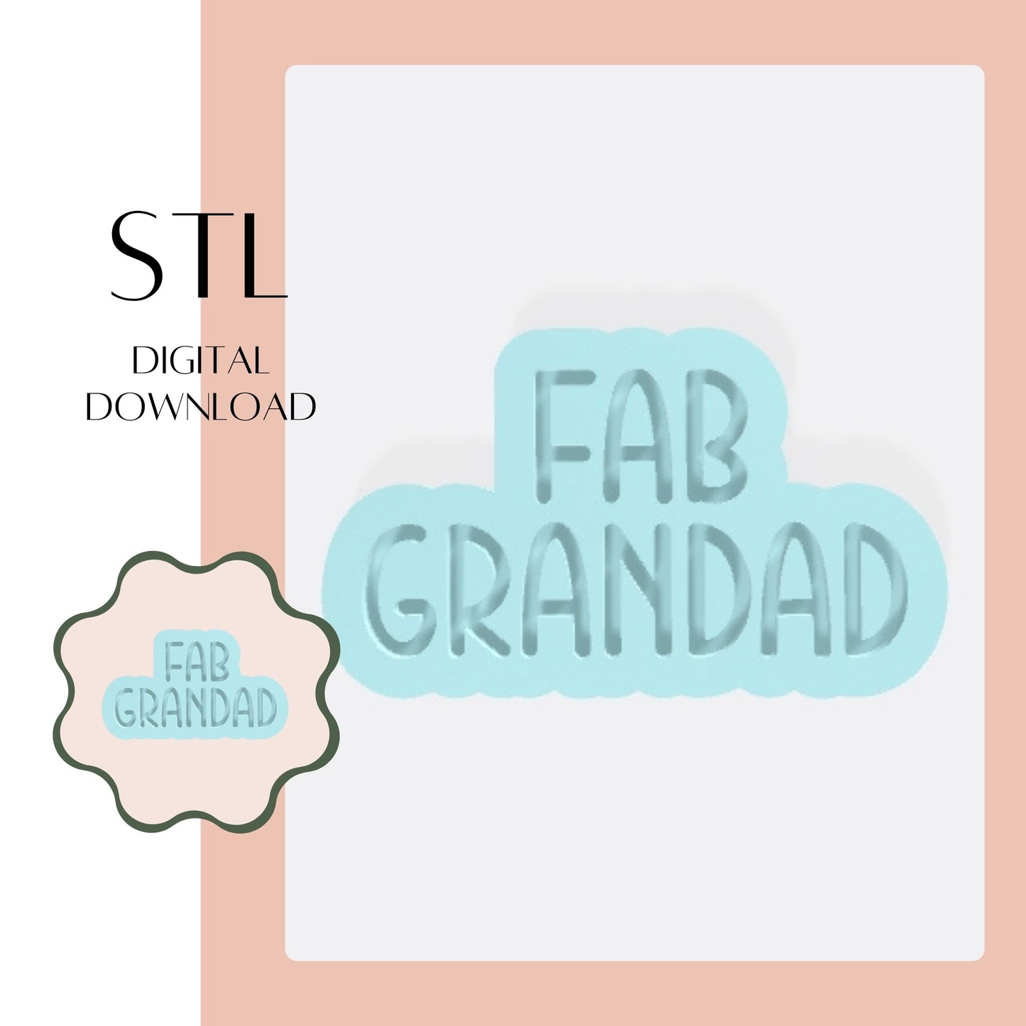 FAB GRANDAD embosser & cookie cutter STL