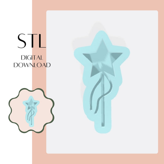 Fairy Wand embosser & cookie cutter STL