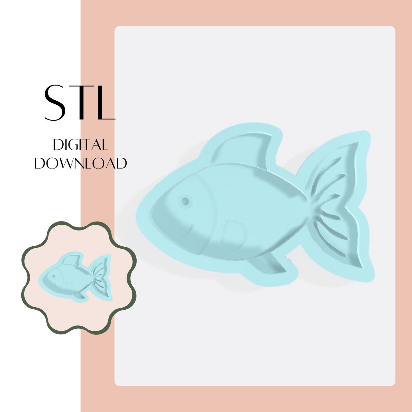Fish embosser & cookie cutter STL