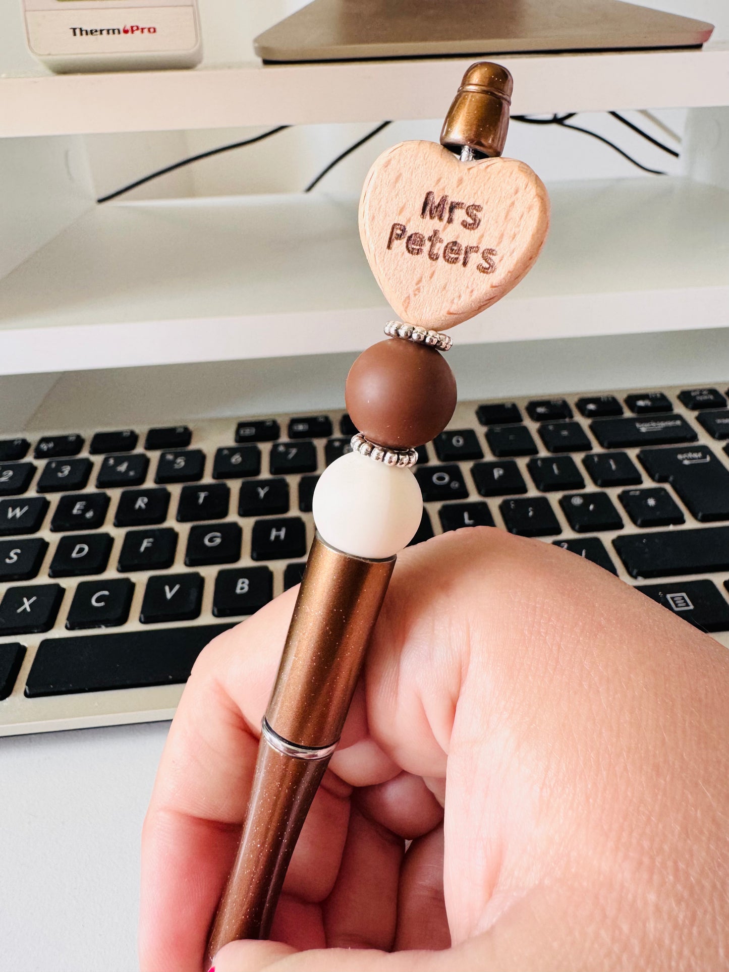 Personalised Wooden Bead Pen