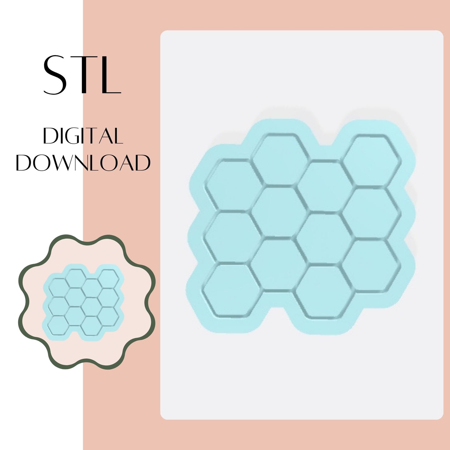 Honey Comb embosser & cookie cutter STL