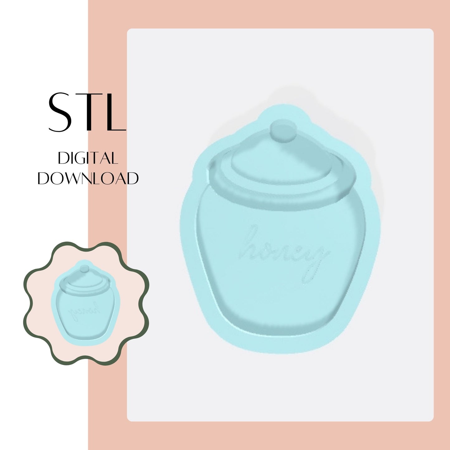 Honey Jar embosser & cookie cutter STL