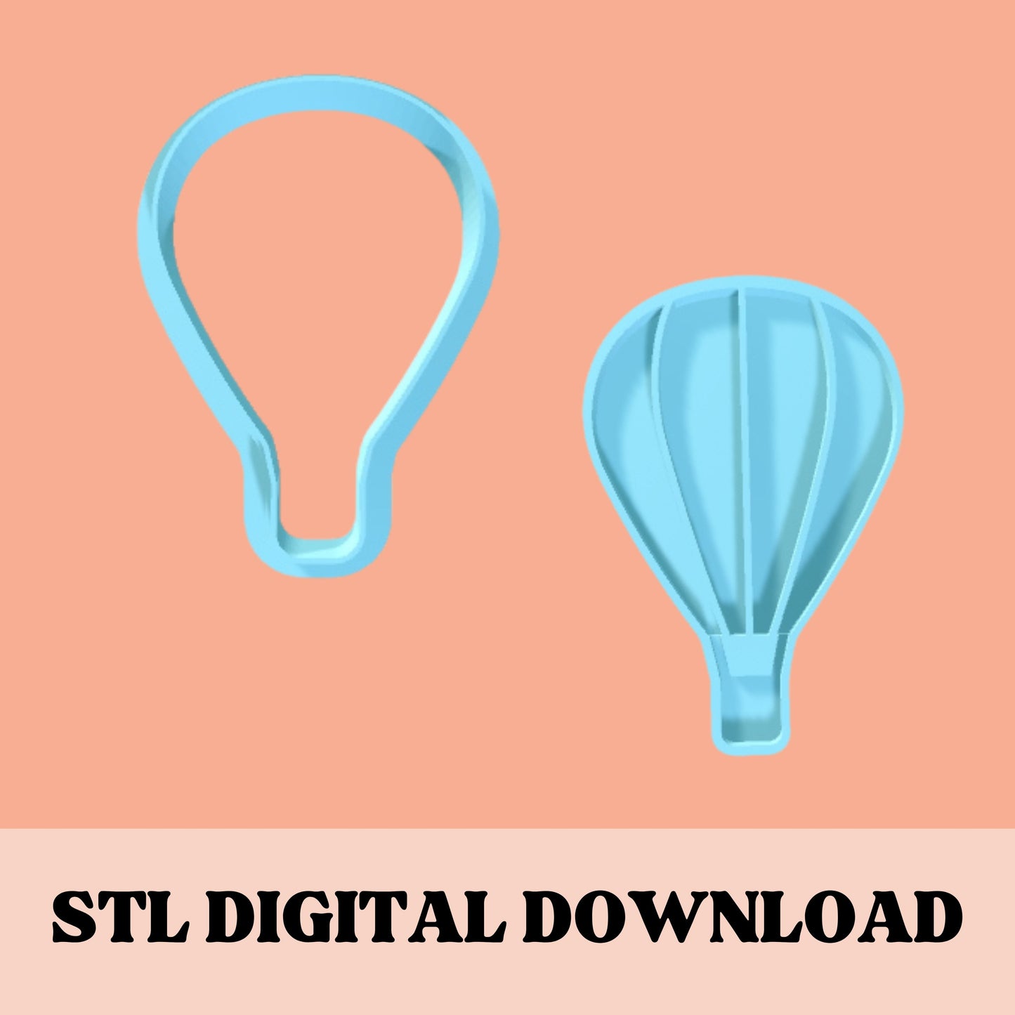 Hot Air Balloon embosser & cookie cutter STL