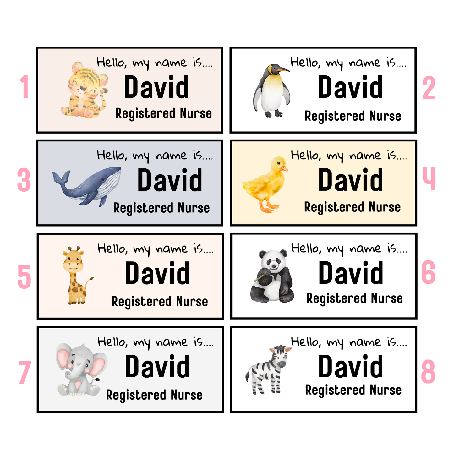 Custom Animal Name Badge