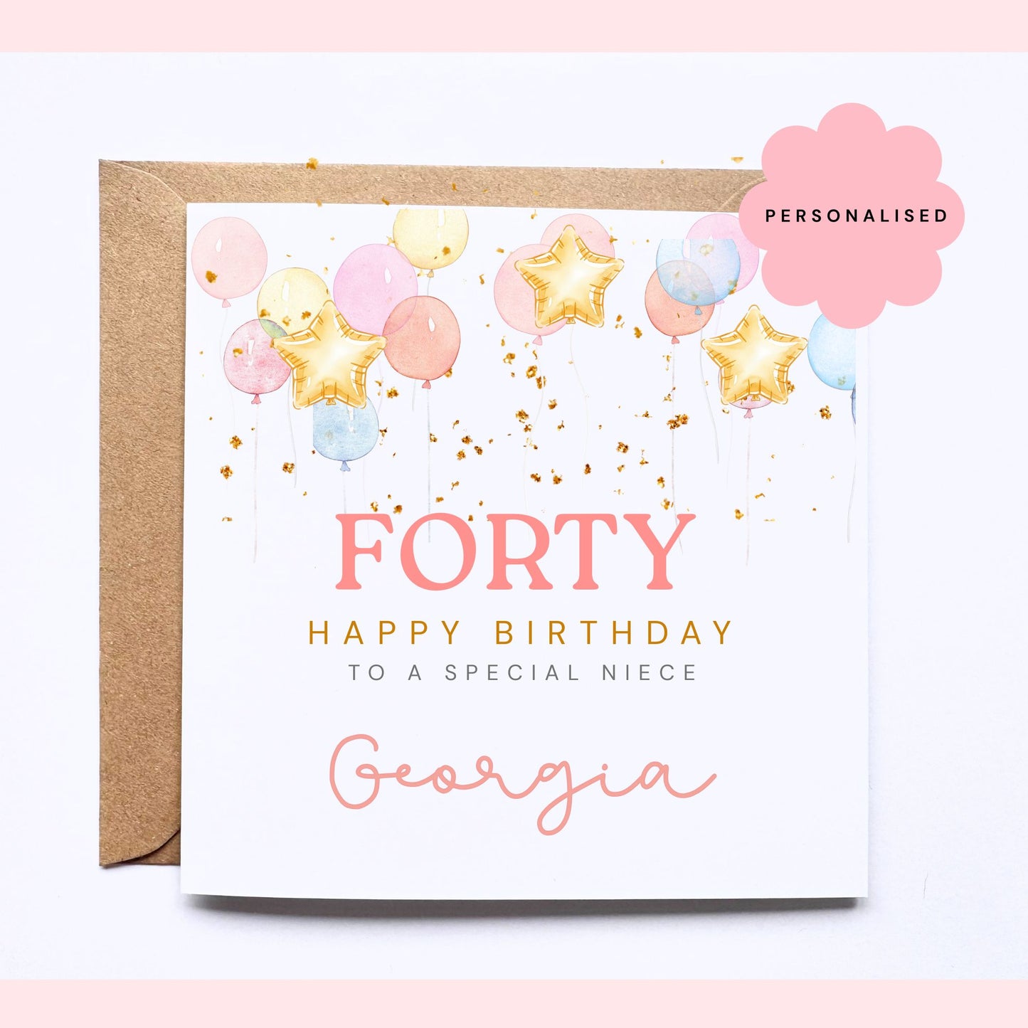 Personalised 40th Birthday Card