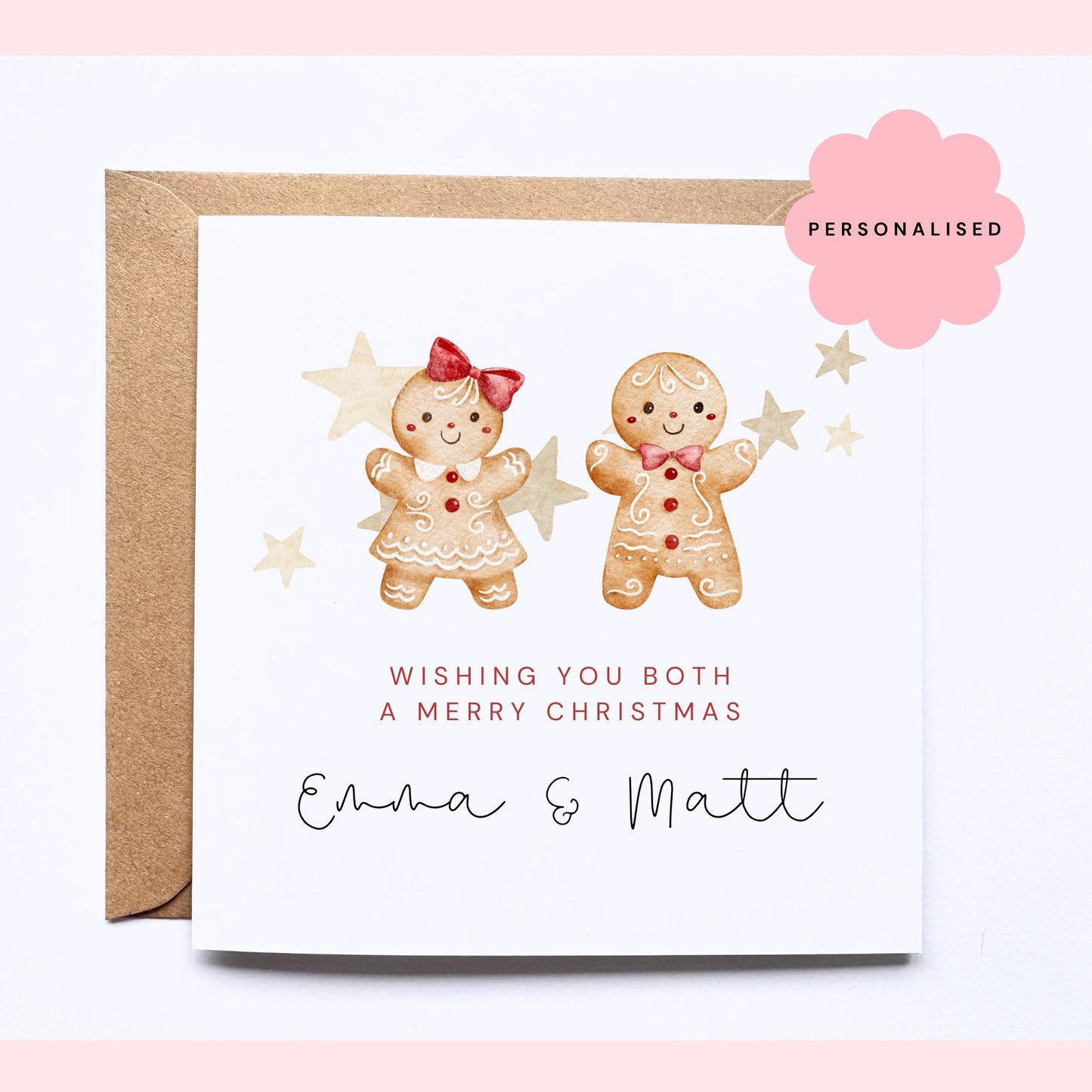 Personalised Christmas Card - Gingerbread Couple
