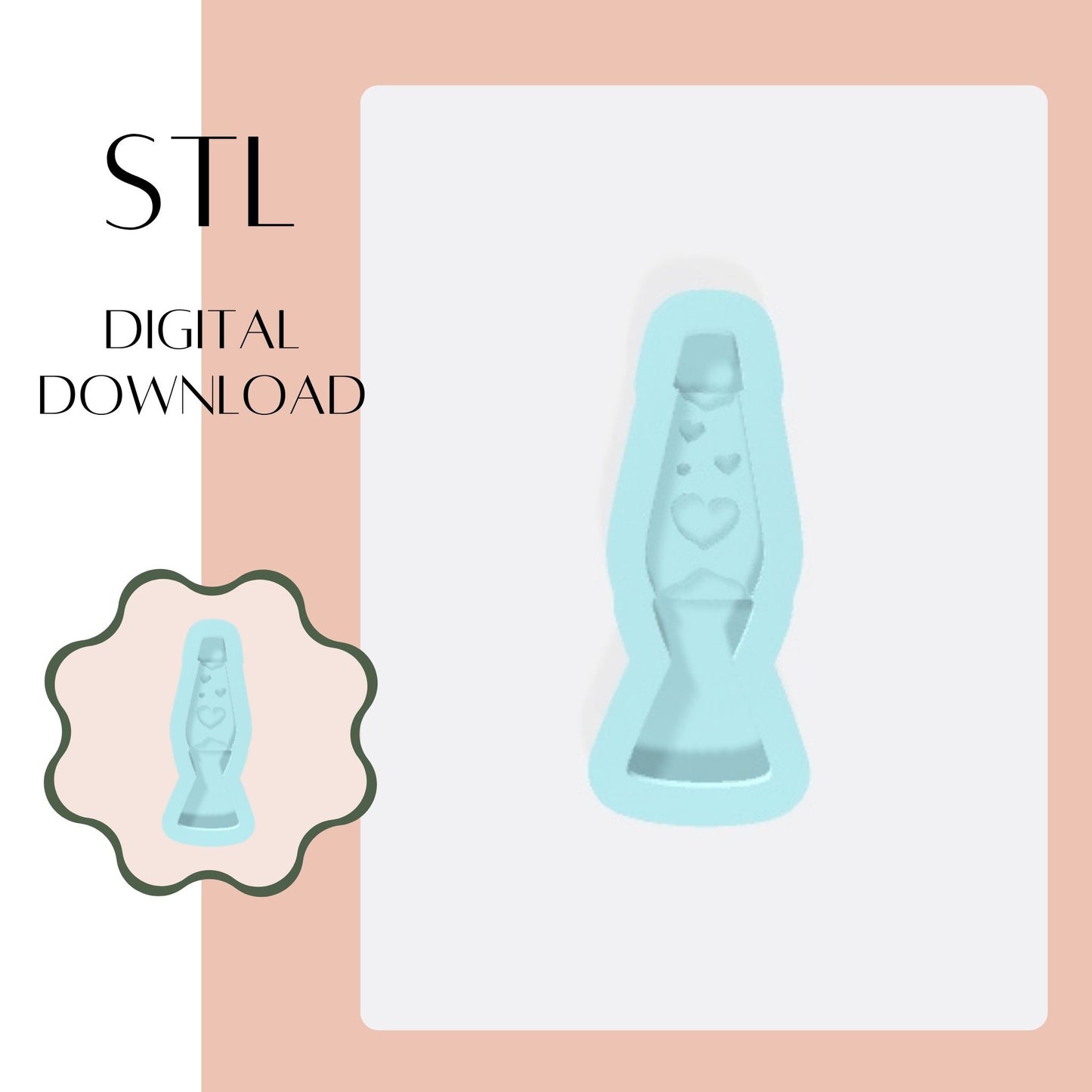 Lava Lamp embosser & cookie cutter STL