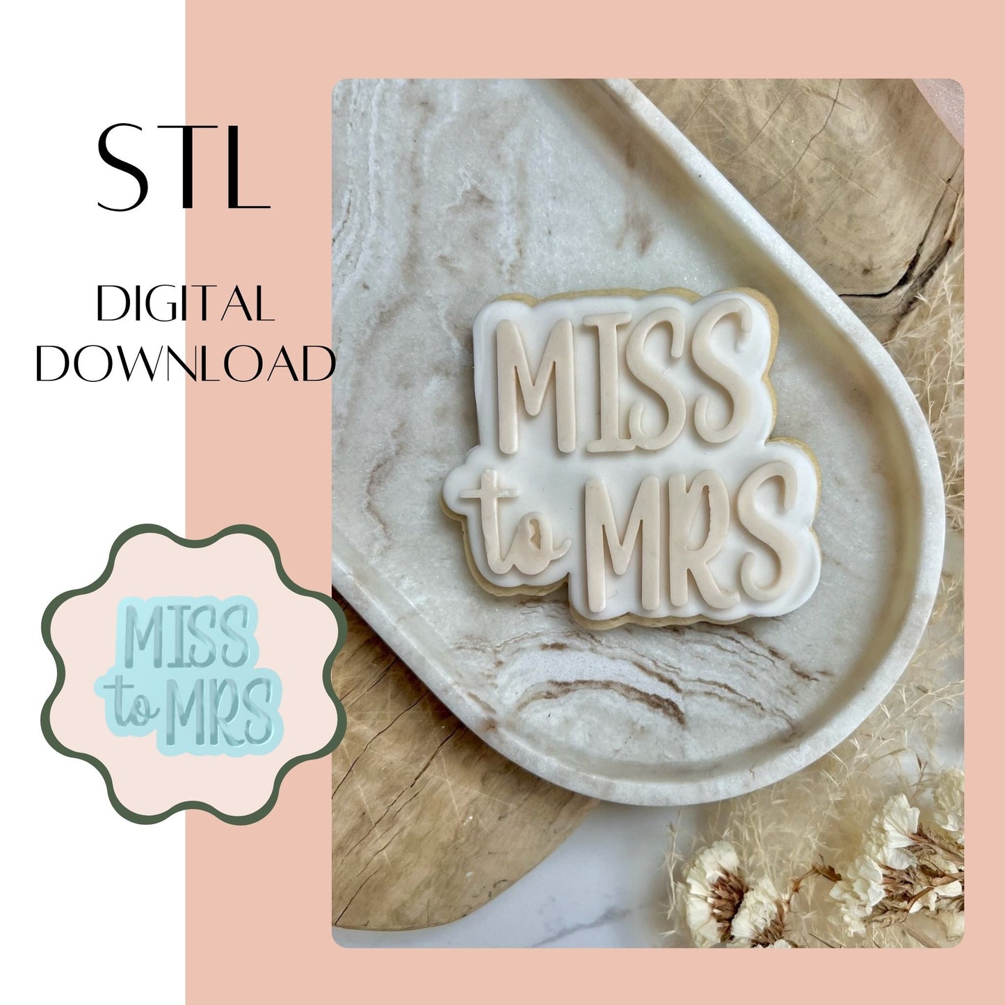 Miss to Mrs embosser & cookie cutter STL