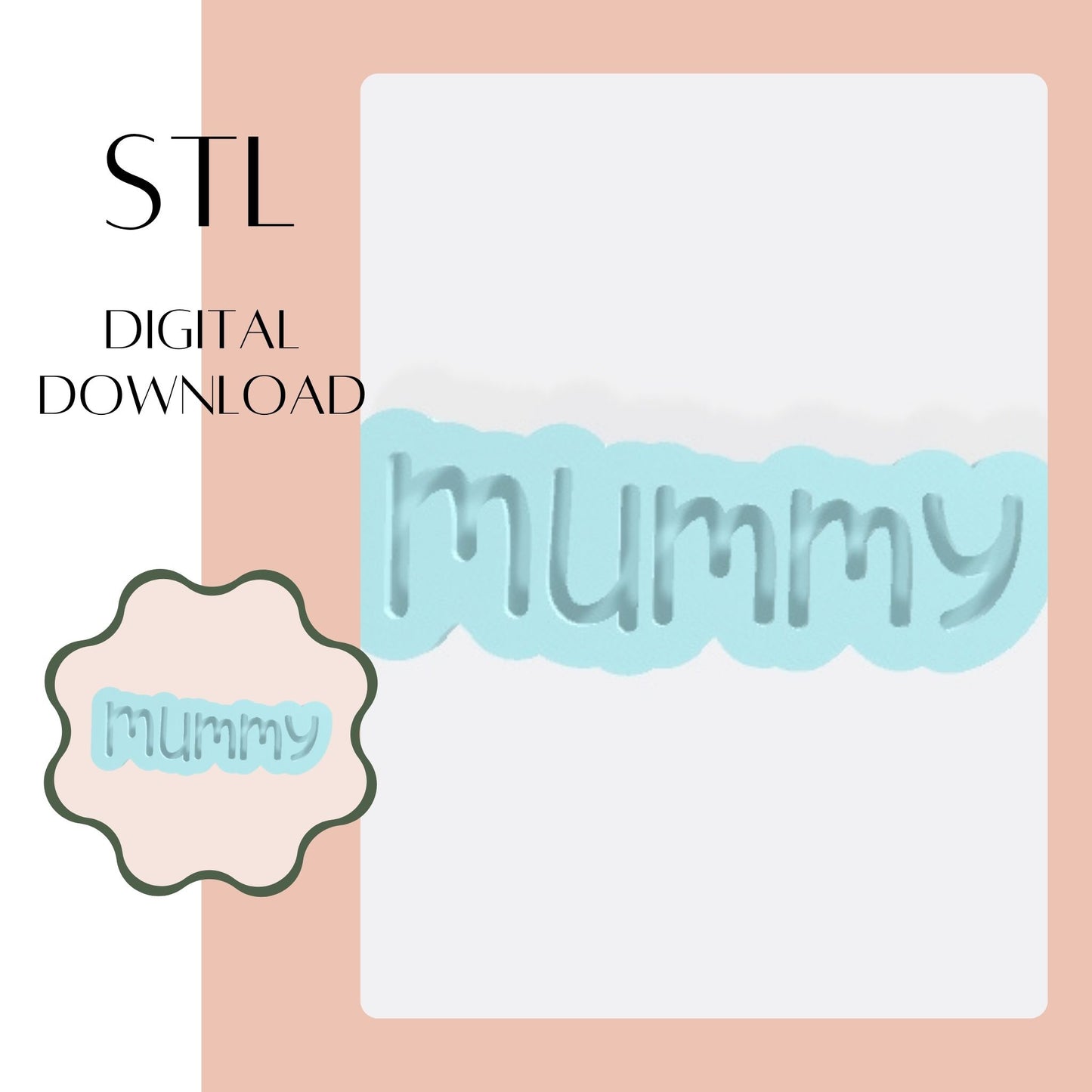 Mummy embosser & cookie cutter STL
