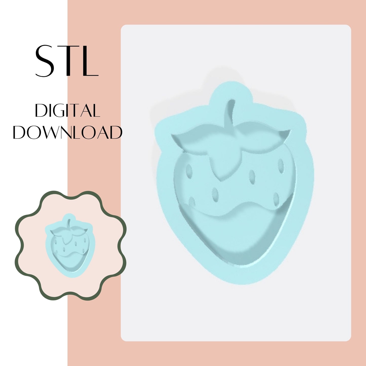 Chocolate Strawberry embosser & cookie cutter STL