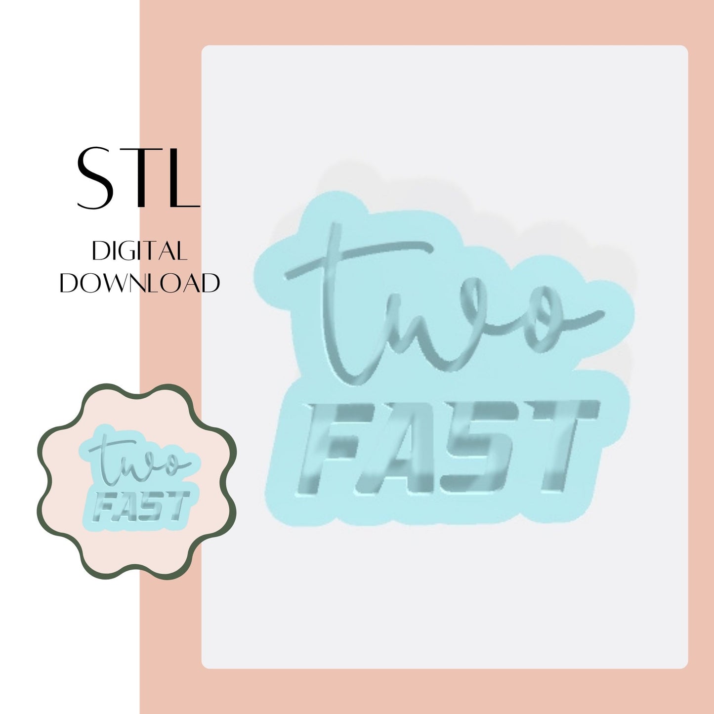 Two Fast embosser & cookie cutter STL