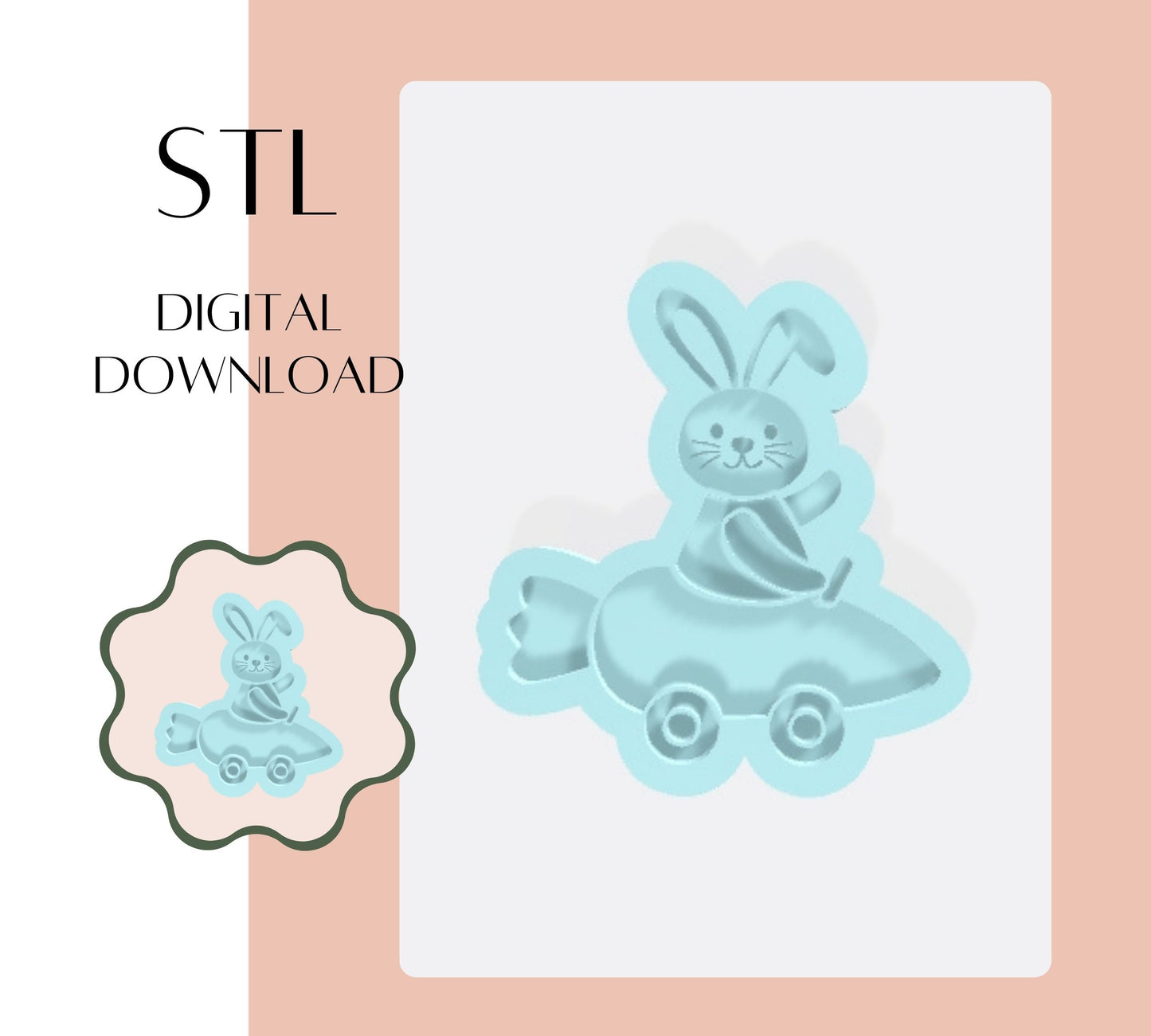 Carrot Car embosser & cookie cutter STL