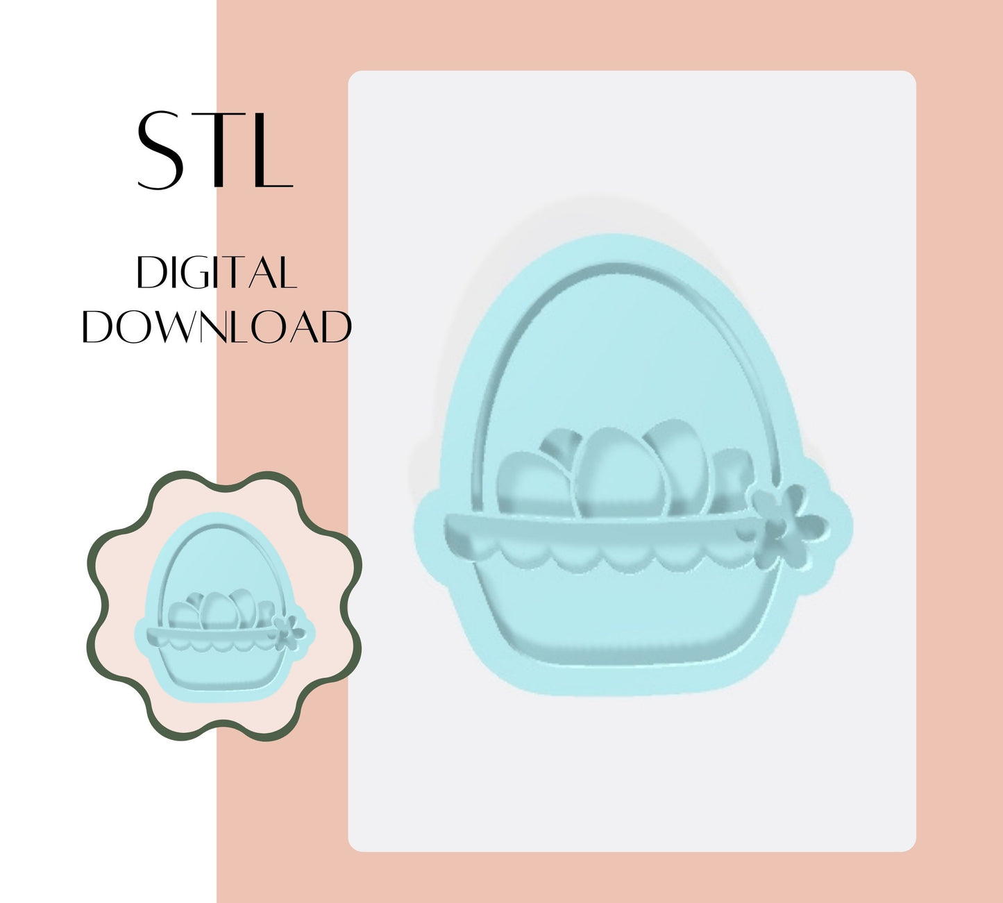 Easter Basket embosser & cookie cutter STL