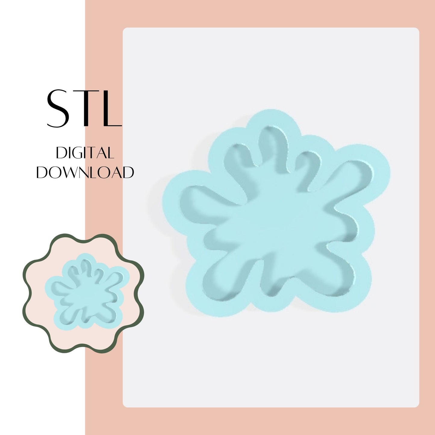Mud / Paint Splat embosser & cookie cutter STL