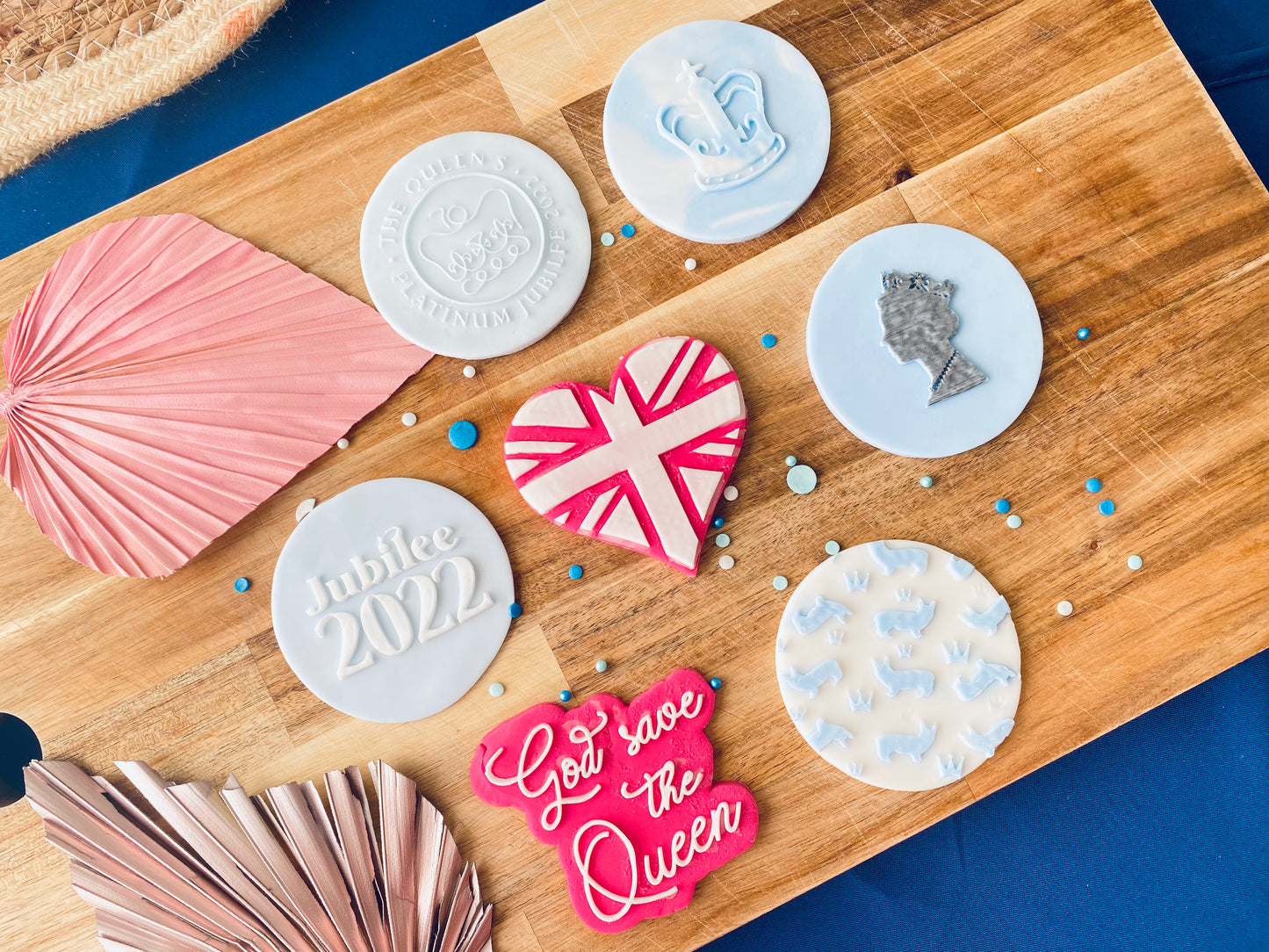 Acrylic Union Jack Heart Embosser & cutter set