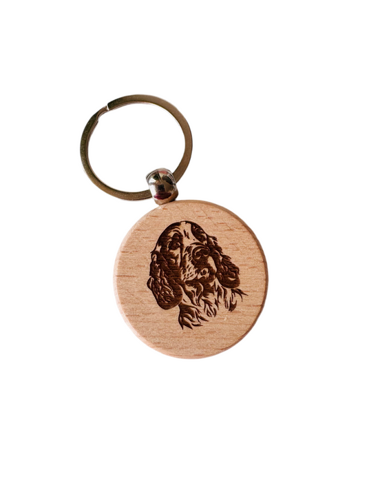 Wooden Engraved Dog Keyring