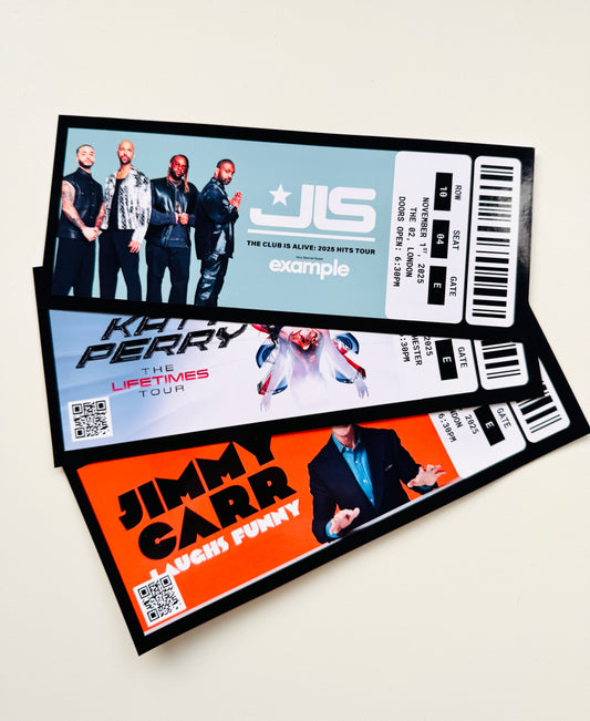 Event ticket, gift ticket, keepsake, memorabilia