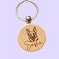 Wooden Engraved Dog Keyring