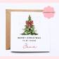 Personalised Christmas Card - Christmas Tree Red Bow