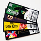 Theatre ticket, gift ticket, keepsake, memorabilia
