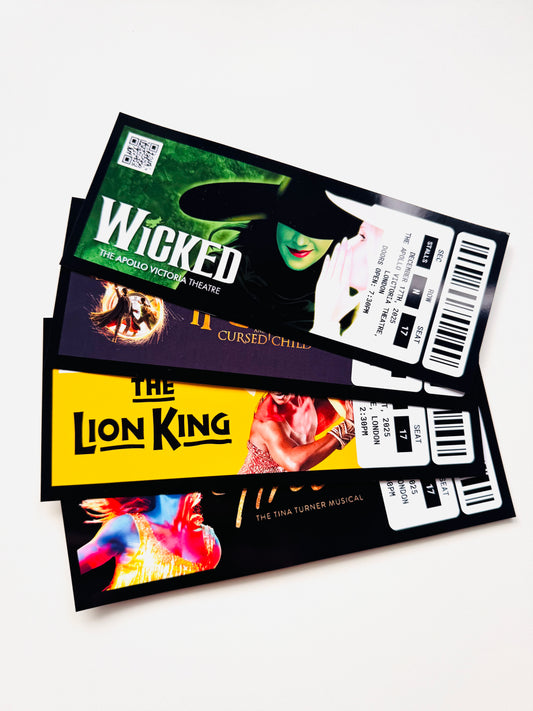 Theatre ticket, gift ticket, keepsake, memorabilia