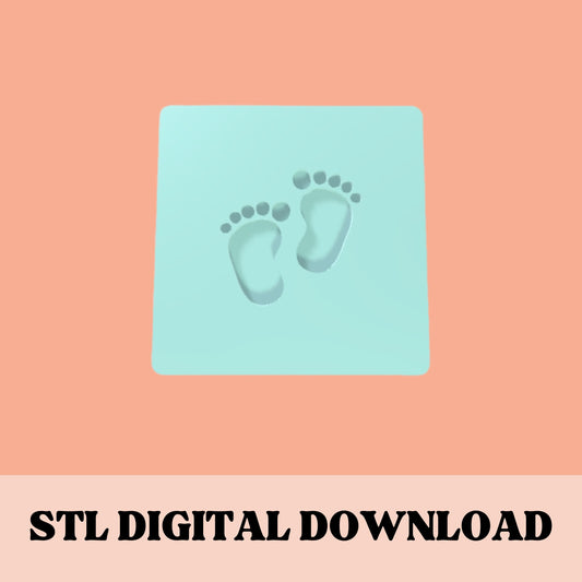 Baby Footprints embosser & cookie cutter STL