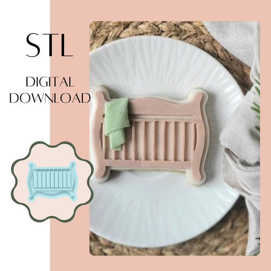 Cot / Crib embosser & cookie cutter STL