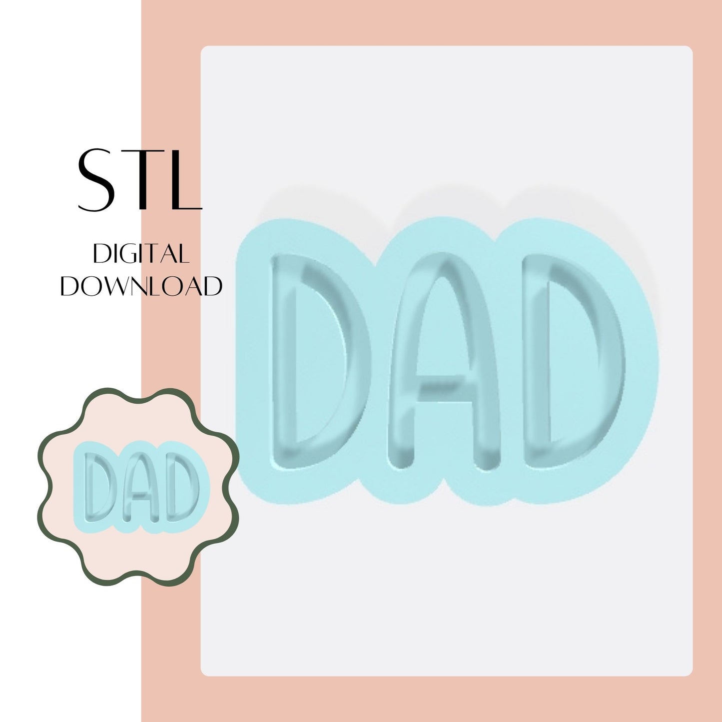 Dad embosser & cookie cutter STL