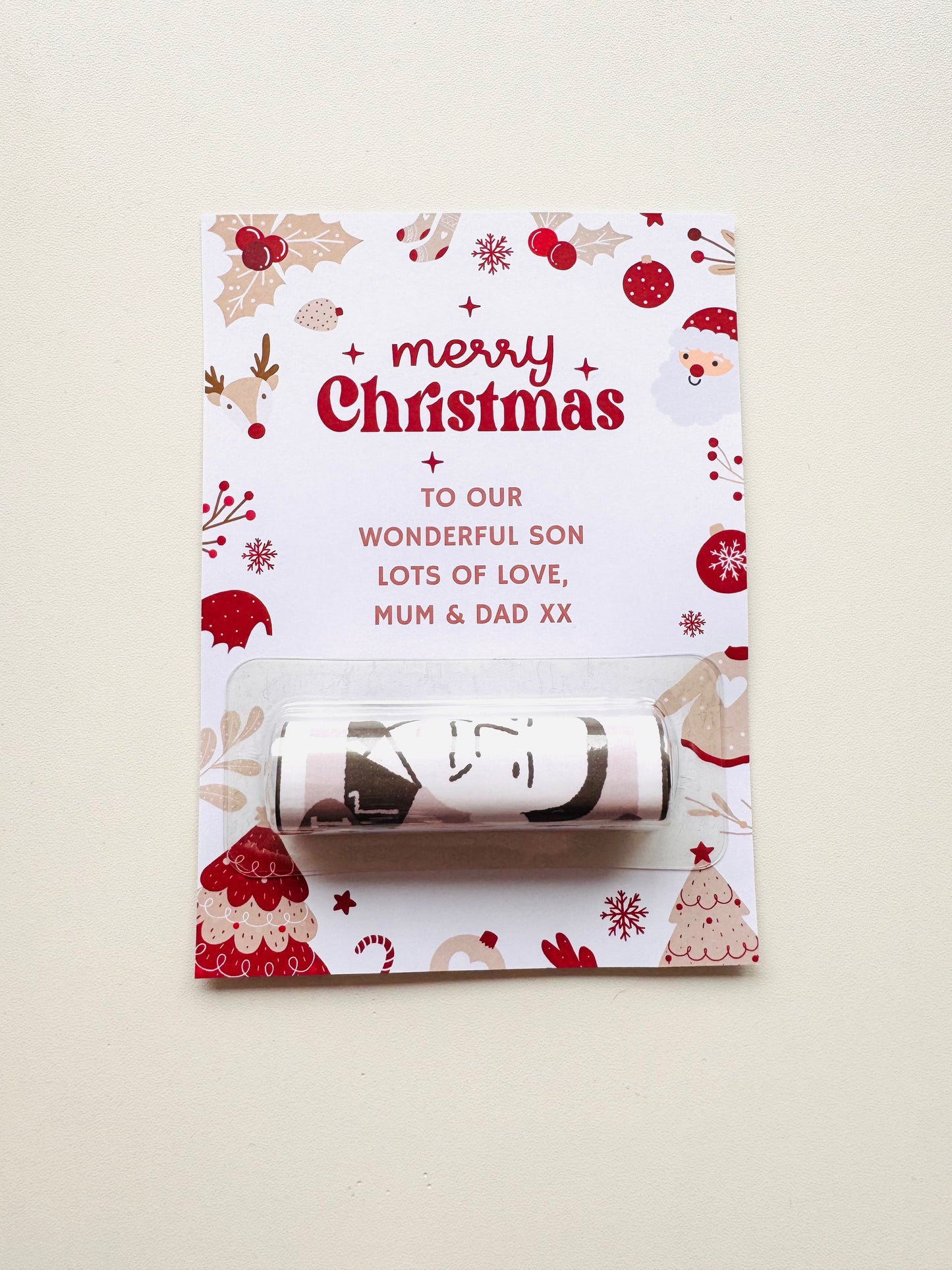 Personalised Christmas Cash Holder Card #1
