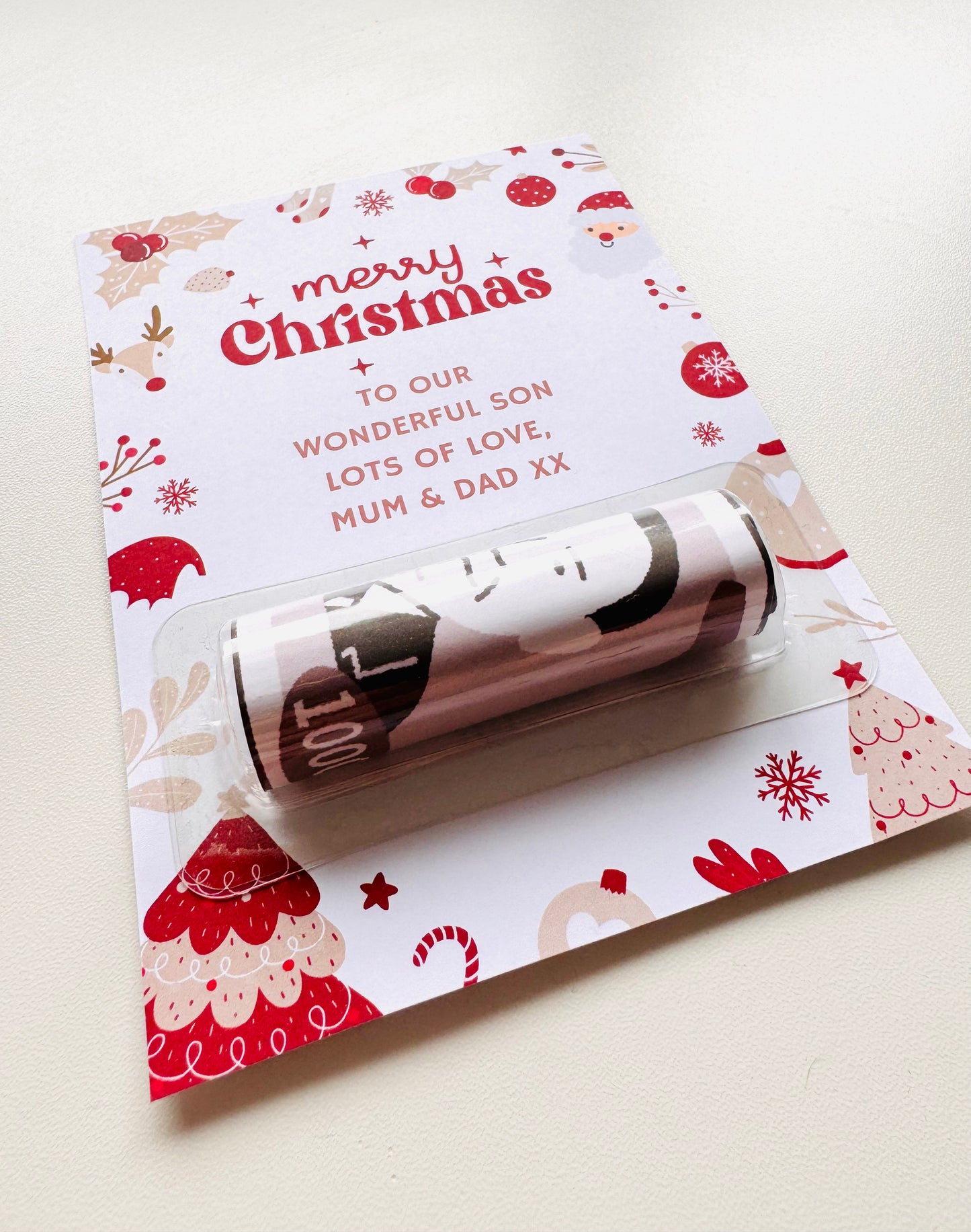 Personalised Christmas Cash Holder Card #1