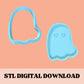 Heart eyes ghost embosser & cookie cutter STL