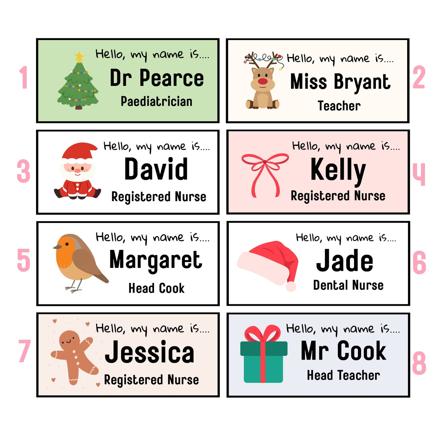 Custom Christmas Name Badge