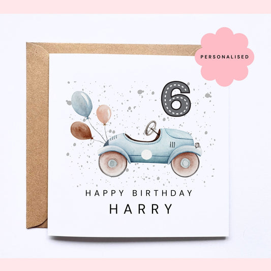 Personalised Birthday Card - vintage car