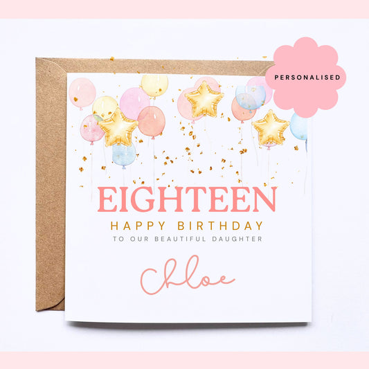 Personalised 18th Birthday Card