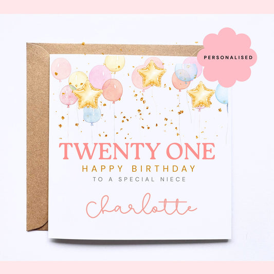 Personalised 21st Birthday Card