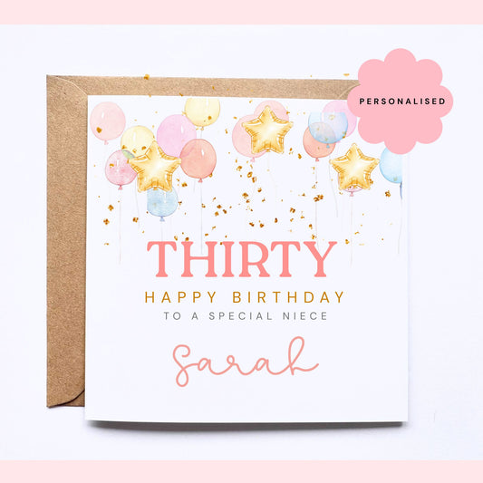 Personalised 30th Birthday Card