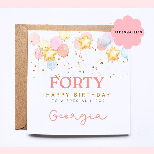 Personalised 40th Birthday Card
