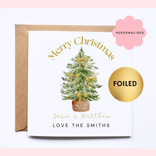 Personalised Christmas Card - Foiled Tree