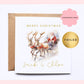 Personalised Christmas Card - Foiled Father Christmas and reindeer