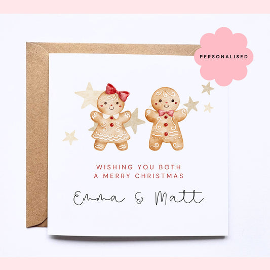 Personalised Christmas Card - Gingerbread Couple