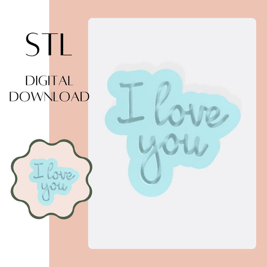 I love you embosser & cookie cutter STL