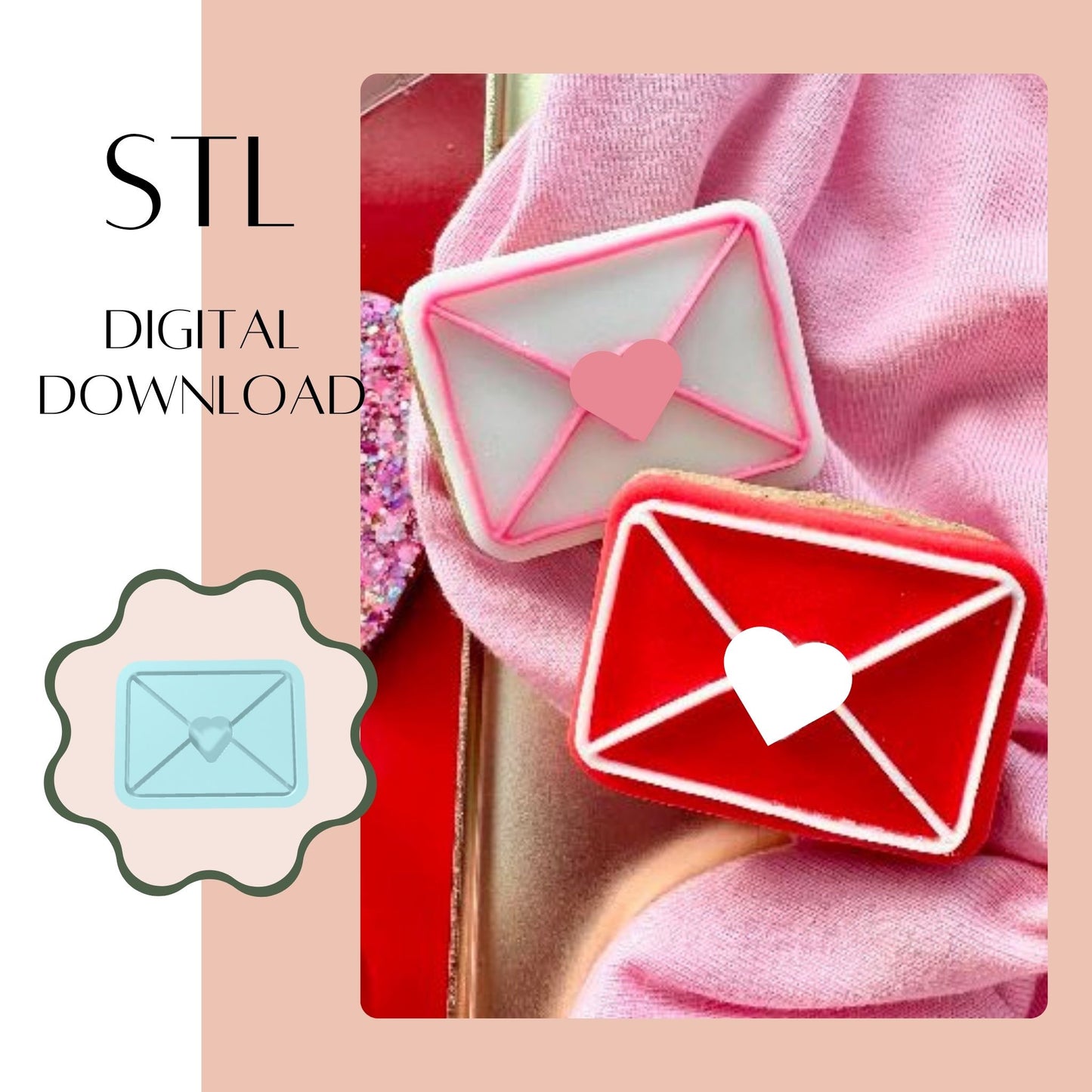Love Letter embosser & cookie cutter STL