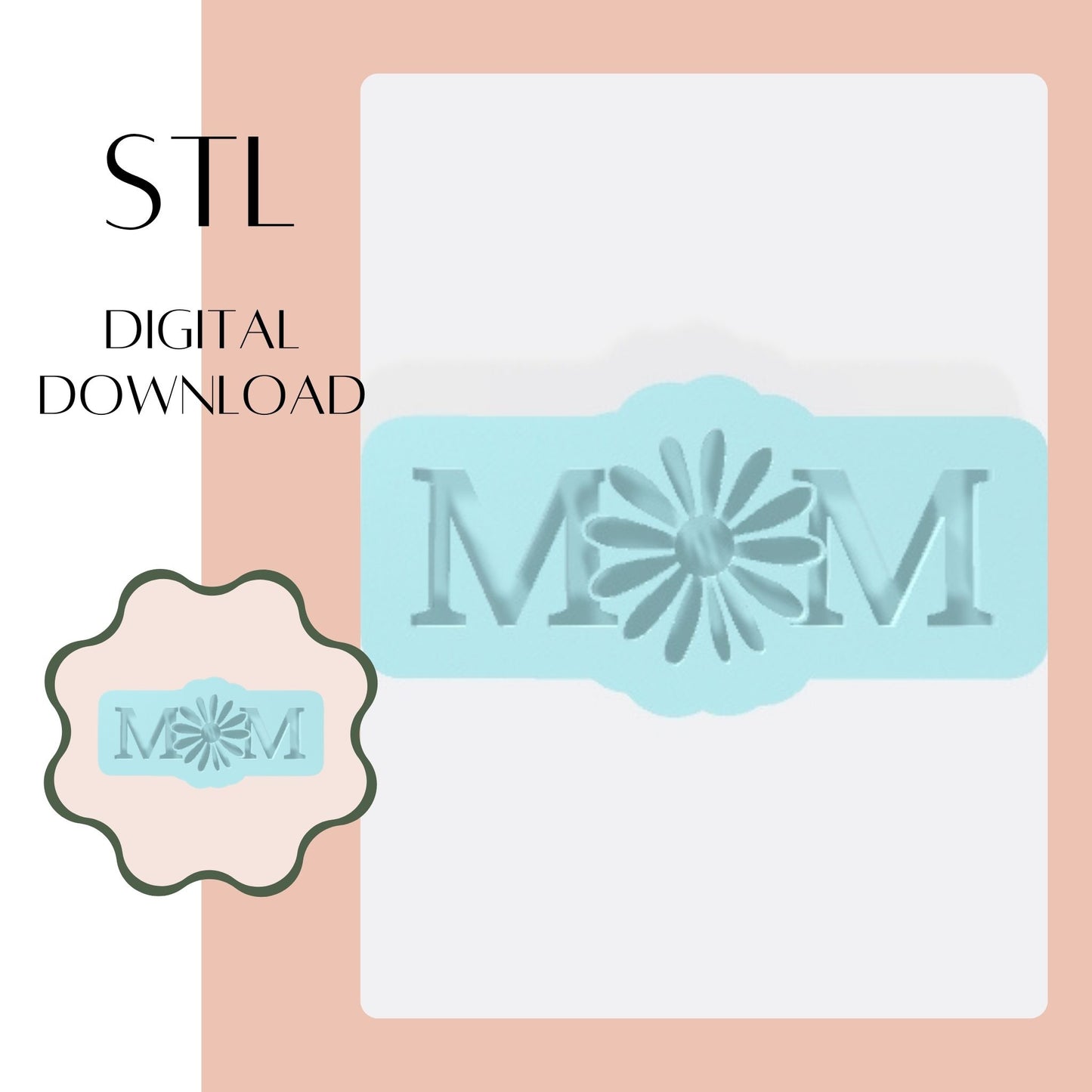MOM DAISY embosser & cookie cutter STL