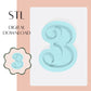 Number 3 embosser & cookie cutter STL