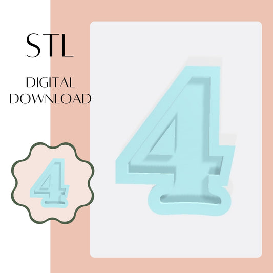 Number 4 embosser & cookie cutter STL